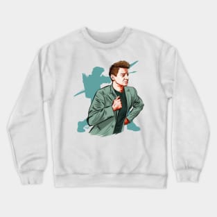 Jeremy Renner - An illustration by Paul Cemmick Crewneck Sweatshirt